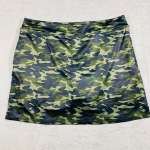 RAD Ryandrew Skort Womens XL Green Camo Athletic Golf Tennis Zipper Pocket